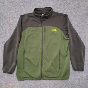 The North Face Fleece Jacket Mens Extra Large Army Green Dark Gray